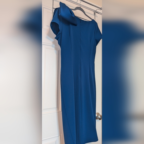Betsy & Adam Bow-Embellished Sheath Dress, Size 12, Color:Indigo - Picture 12 of 16